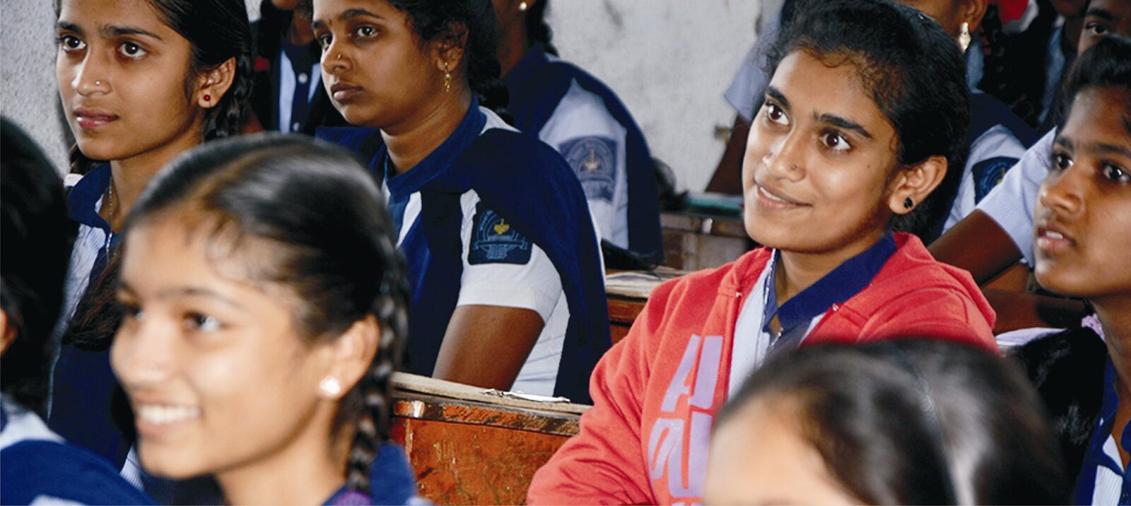 Students in a rural classroom during a Global Classroom session.